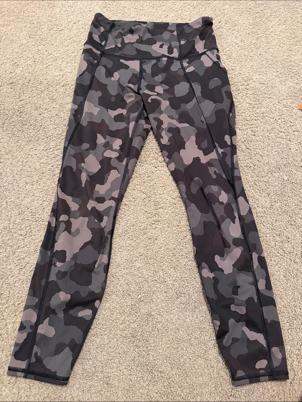 Athleta Lightning Camo 7/8 Tights in Gray and Black